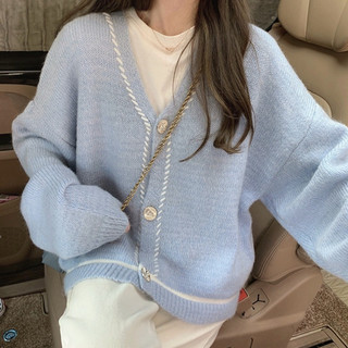 Áo khoác len cardigan dài tay thu đông kiểu dáng Hàn Quốc KL30