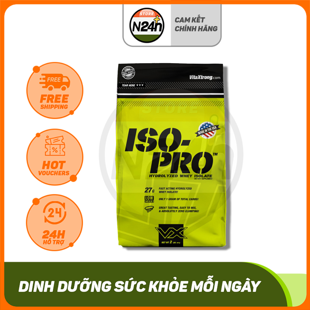 VITAXTRONG ISO PRO 2LBS - CAM KẾT CHÍNH HÃNG| Sữa Tăng Cơ 100% Hydrolyzed Whey Isolate