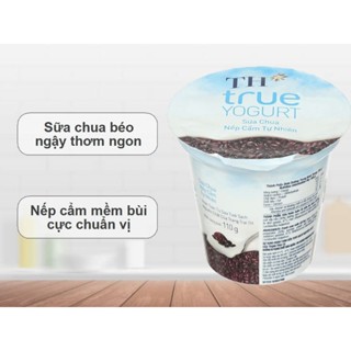 4 Lốc Sữa Chua ăn TH true YOGURT Nếp Cẩm 110g × 3 hộp