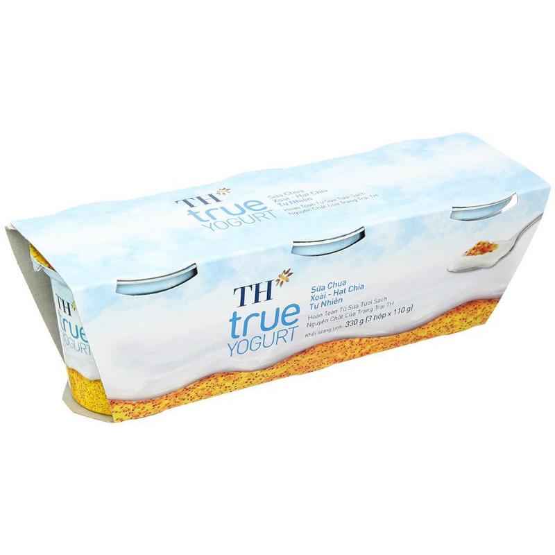 4 Lốc Sữa Chua ăn TH true YOGURT Nếp Cẩm 110g × 3 hộp