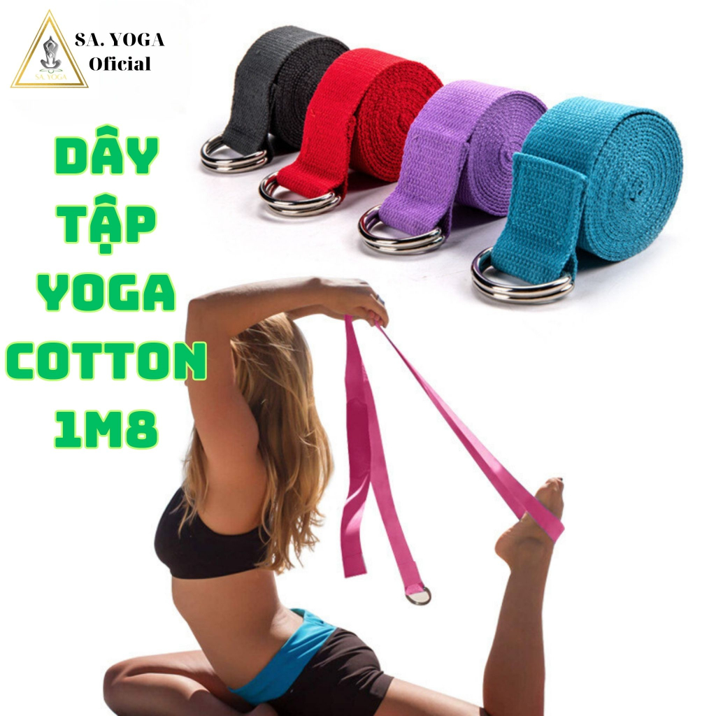 Dây Đai Tập Yoga Sợi Cotton, Dây Kéo Tập Yoga - YOGA QG, Hỗ Trợ Kéo Giãn Chân Tay, Uốn Người Tập Yoga