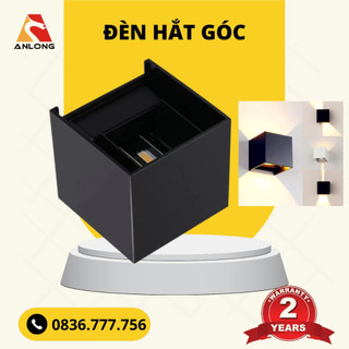 Đèn LED Gắn Tường, Đèn Hắt Góc Vuông, Đèn Trang Trí Ngoài Trời, Cảm Biến Hồng Ngoại, Chống Nước, Bảo Hành 24 Tháng