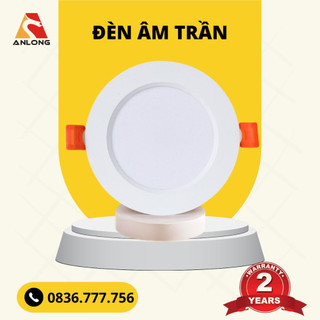Đèn âm trần 9W, 12W không viền, đèn ốp trần phòng ngủ, phòng khách hành lang, đèn mắt trầu, bảo hành 2 năm
