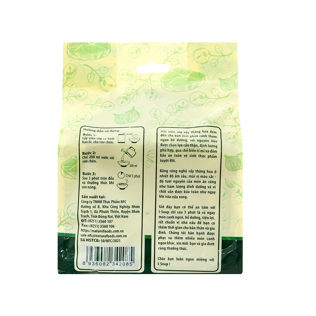 Canh cải Xoong ăn liền ISoup Túi 6 viên