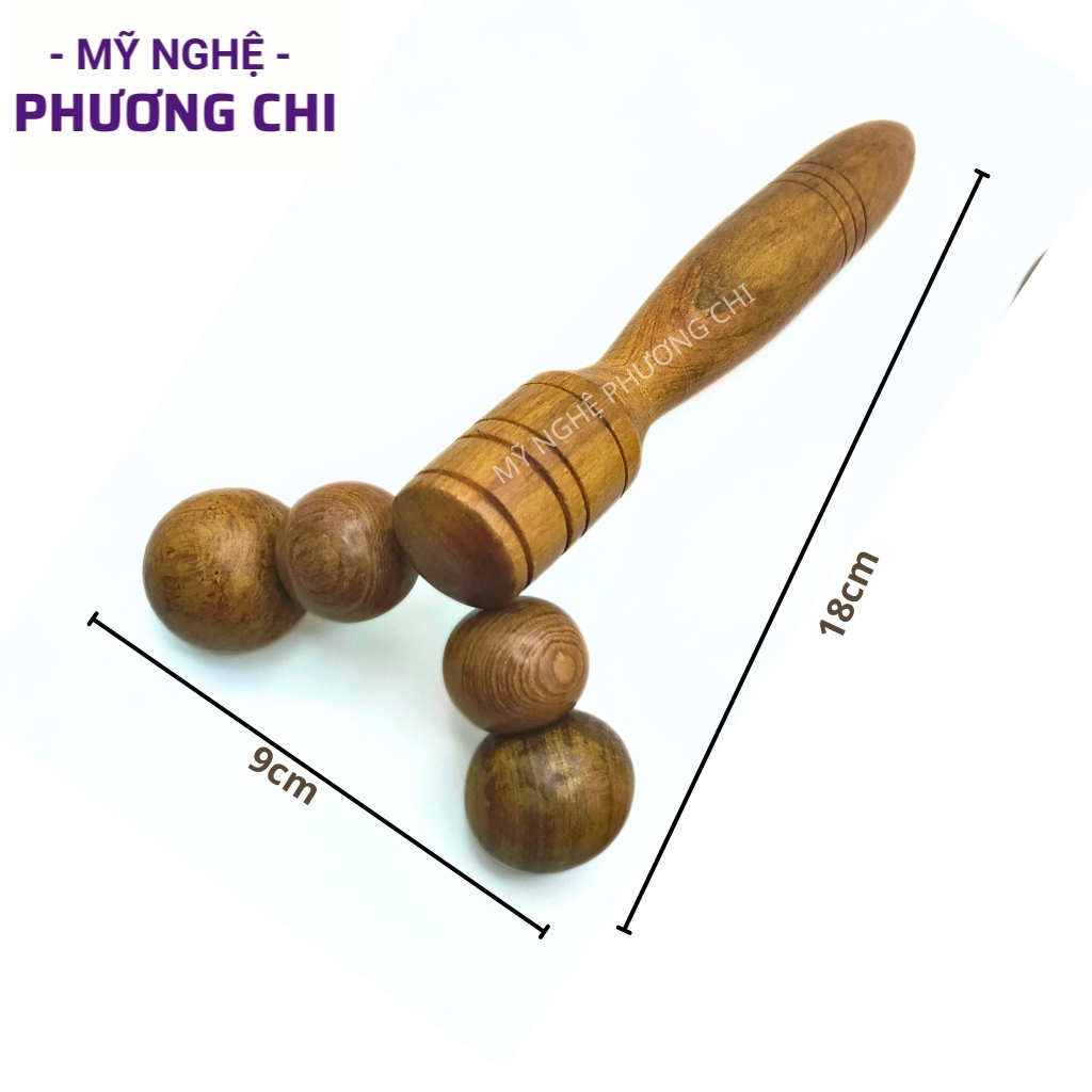 Cây Lăn Mát Xa Mặt, Mũi Bằng Gỗ Thơm, Hai Bánh Xe Lăn Tròn Giúp Nâng Cơ Mặt Và Thon Gọn Mũi Cao cấp | Mỹ nghệ phương chi