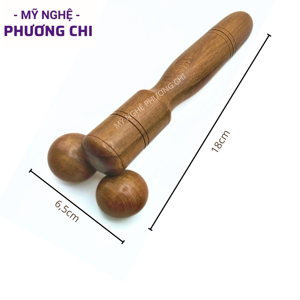 Cây Lăn Mát Xa Mặt, Mũi Bằng Gỗ Thơm, Hai Bánh Xe Lăn Tròn Giúp Nâng Cơ Mặt Và Thon Gọn Mũi Cao cấp | Mỹ nghệ phương chi