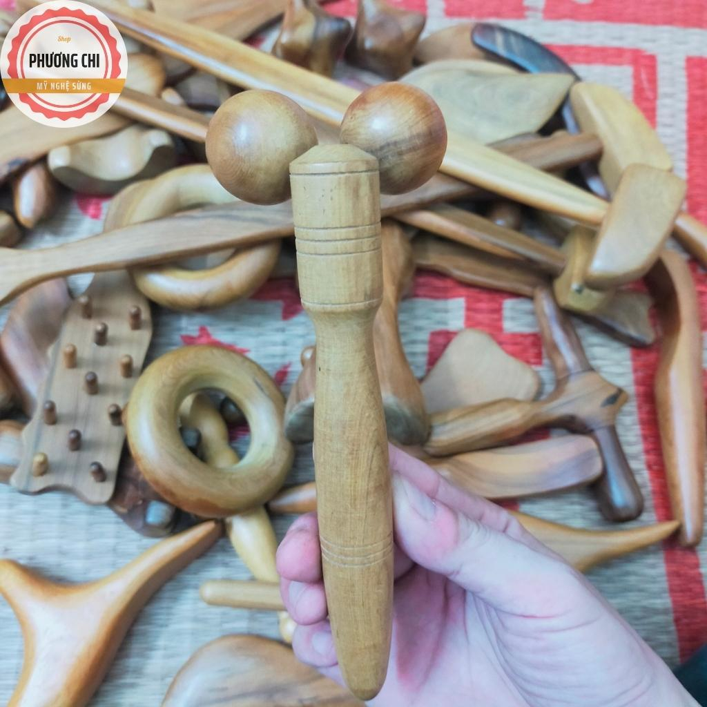Cây Lăn Mát Xa Mặt, Mũi Bằng Gỗ Thơm, Hai Bánh Xe Lăn Tròn Giúp Nâng Cơ Mặt Và Thon Gọn Mũi Cao cấp | Mỹ nghệ phương chi