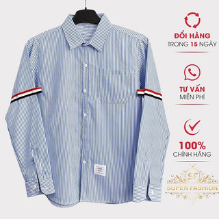 Áo sơ mi nam super fashion kẻ sọc hàn quốc phong cách trẻ trung