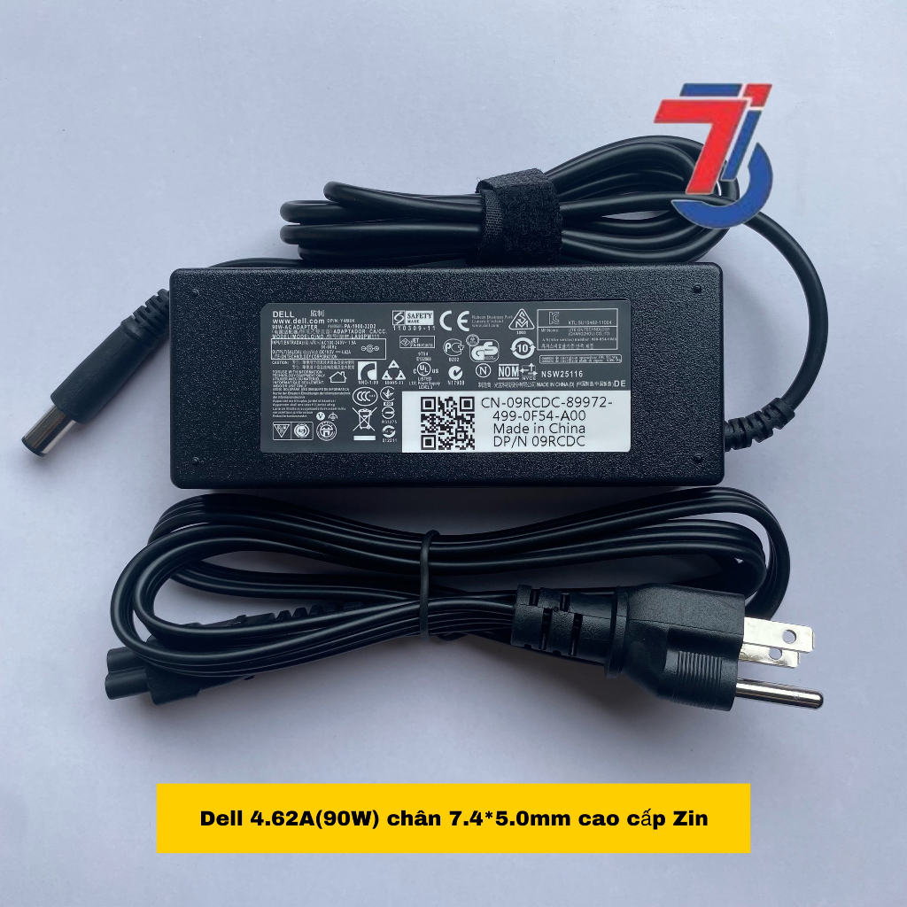 Sạc Laptop DELL 19V3.34A; 19V4.62A CHÂN KIM TO 7.4*5.0mm loại tốt - Adapter Dell Original