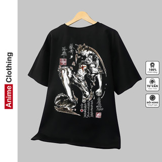 Áo thun nam nữ One Piece Luffy 07 Anime Clothing, áo phông unisex nam nữ màu đen cotton, vải dày dặn, mặc thoáng mát