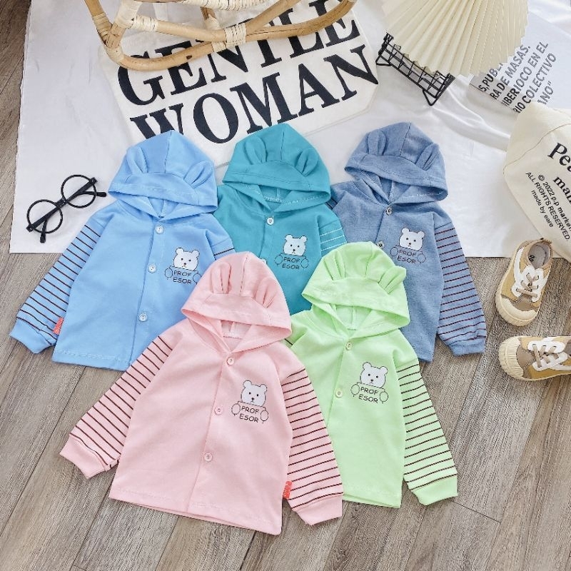 Áo khoác cotton nỉ có mũ, tại thỏ  cho bé trai, gái , áo thu đông cho bé 4/14kg