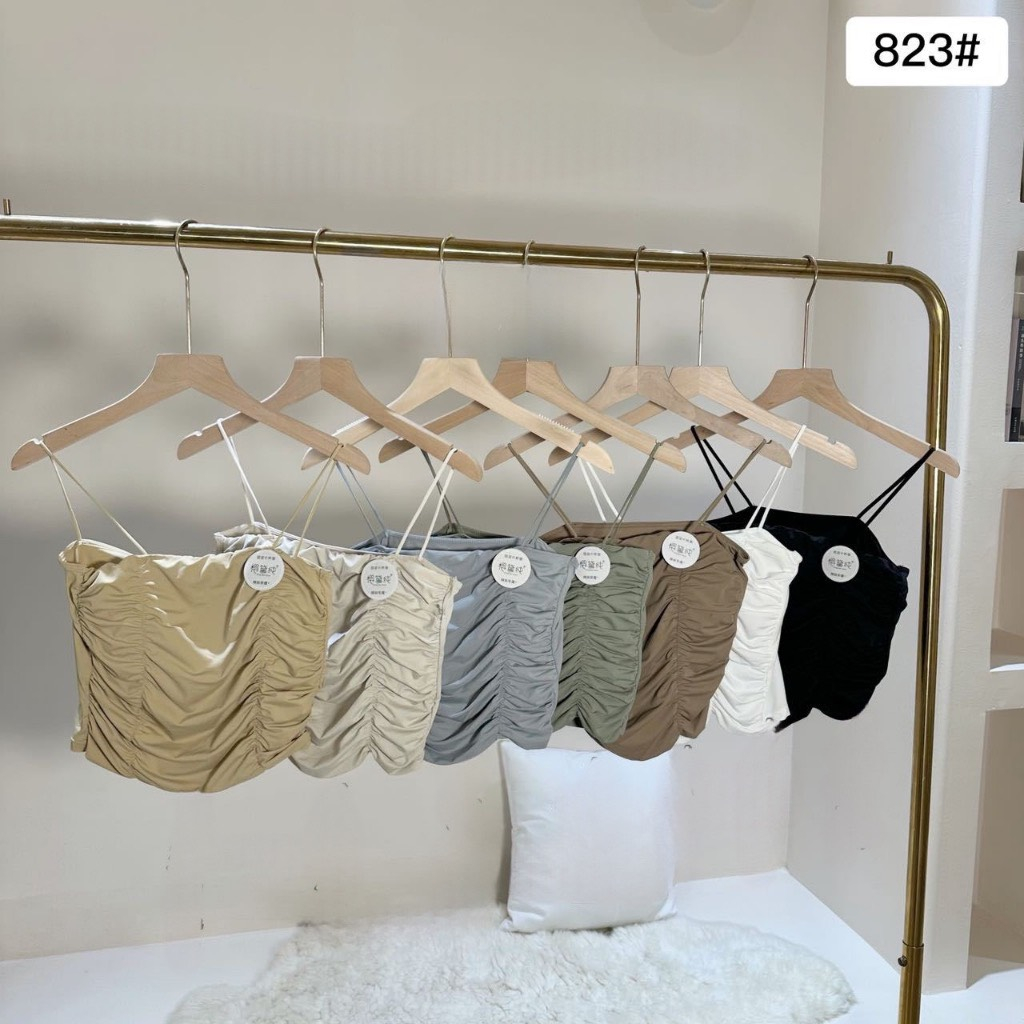 Áo Bra Nữ Nhún Chất Su Lụa Dáng Lửng, Kèm Mút Ngực Siêu Hot 2089