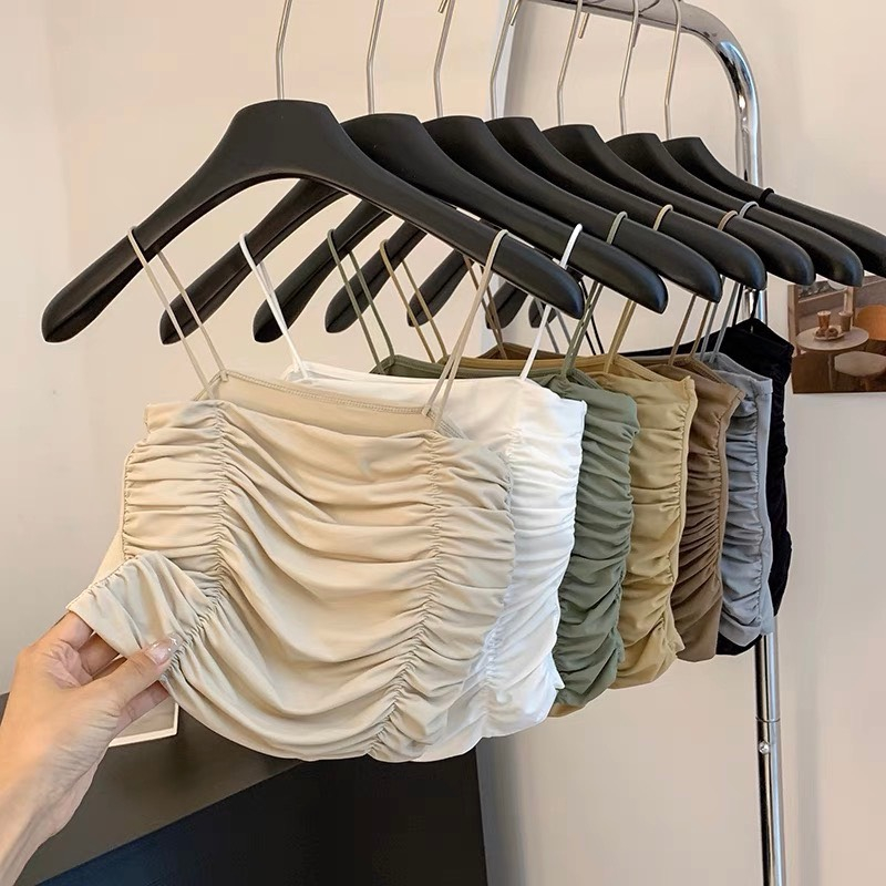 Áo Bra Nữ Nhún Chất Su Lụa Dáng Lửng, Kèm Mút Ngực Siêu Hot 2089