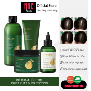 Bộ dầu gội bưởi Pomelo Cocoon 310ml Dầu xả bưởi Pomelo 310ml Xịt dưỡng tóc tinh dầu bưởi Cocoon Pomelo Hair Tonic 140ml