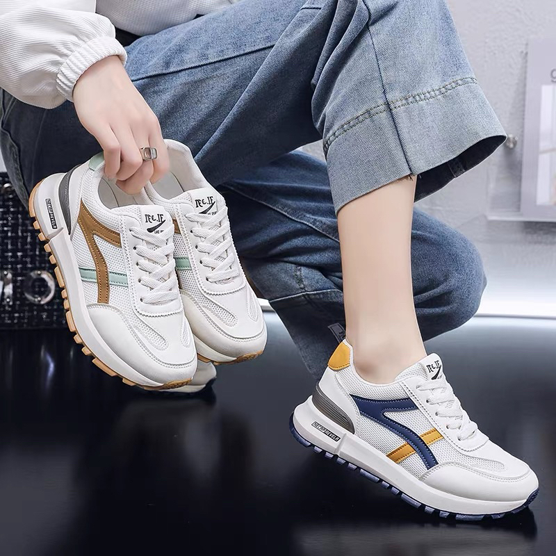 Giày thể thao nữ siêu nhẹ thoáng khí đế răng cưa dễ phối đồ,Sneaker nữ đế cao su siêu êm hottren Quảnh Châu cao cấp