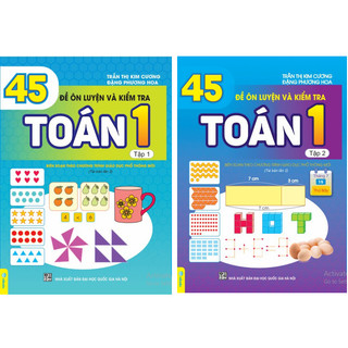 Sách - Combo 2 Cuốn 45 Đề Ôn Luyện Và Kiểm Tra Toán 1 - Biên soạn theo chương trình giáo dục phổ thông mới - ndbooks
