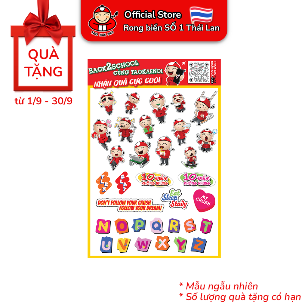 [QUÀ TẶNG KÈM] Sticker Tao Kae Noi Back To School Dễ Thương Ngộ Nghĩnh Phiên Bản Giới Hạn