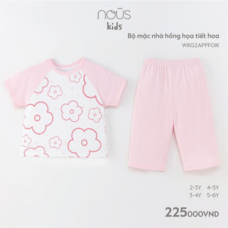 Bộ mặc nhà hồng họa tiết hoa Nous