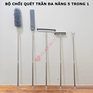Bộ chổi quét trần nhà mạng nhện lau kính gạt nước đa năng 5 trong 1