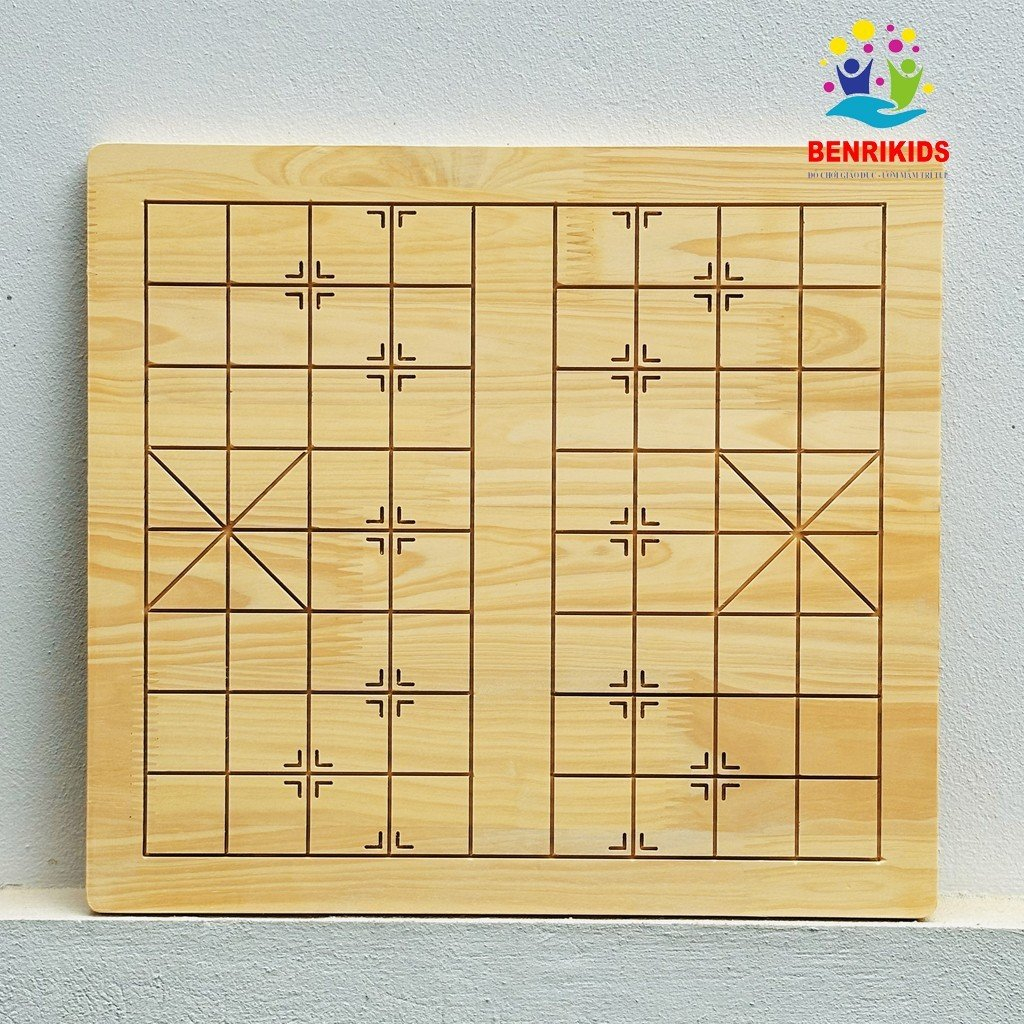 Cờ Tướng Có Bàn Cờ Gỗ Thông Loại Lớn Kích Thước 42x38cm