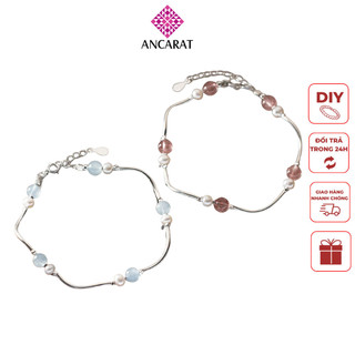 Vòng bạc thạch anh dâu Ancarat