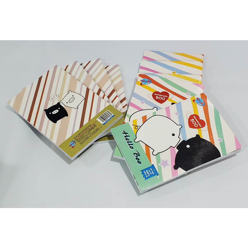 10 cuốn Tập sinh viên ruột giấy 70gsm - 96 và 200 trang 4 ô ly ngang KT:253 x175 mm