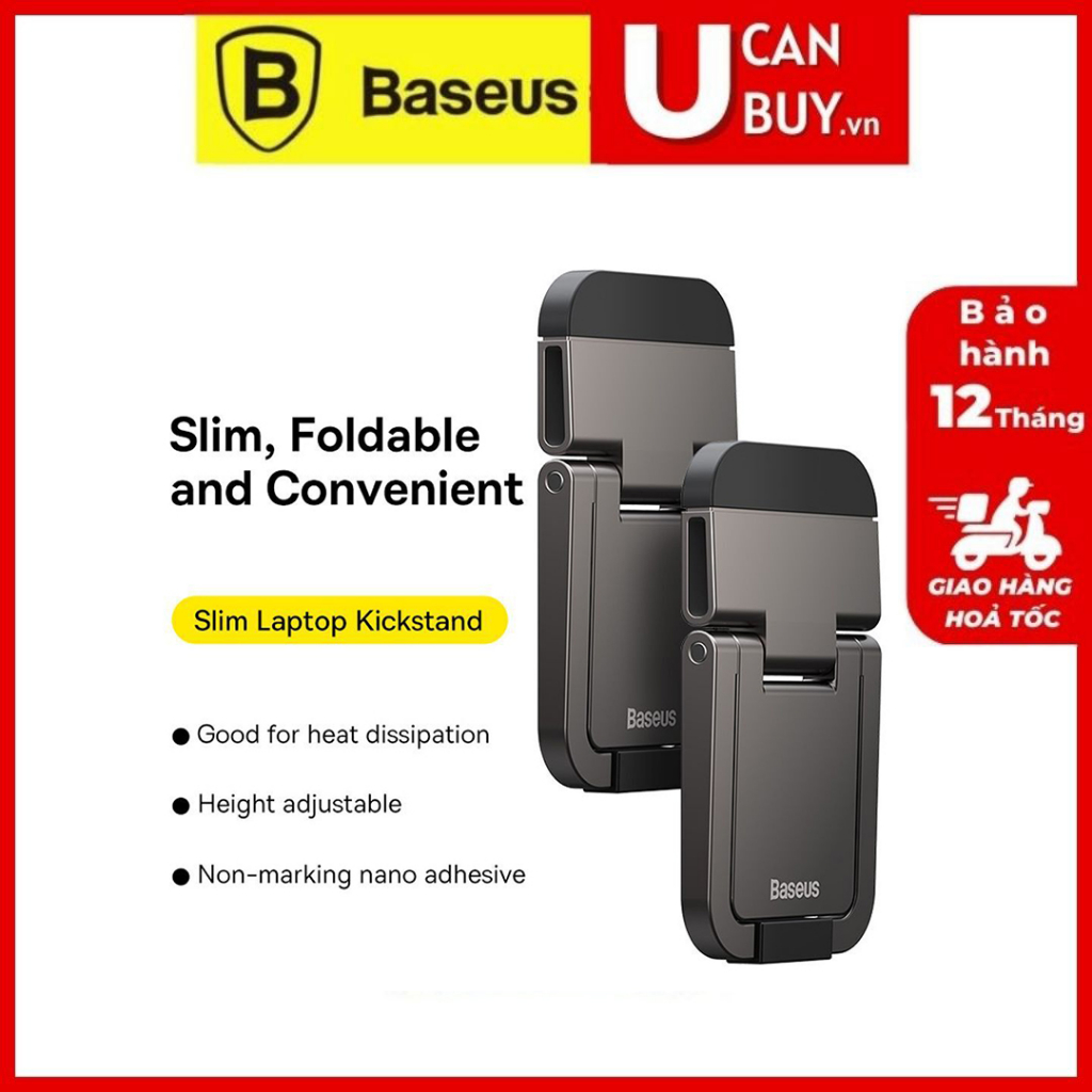 Giá đỡ, Chân đế đa năng siêu nhỏ gọn cho Laptop/Mac-book Baseus Slim Laptop Kickstand