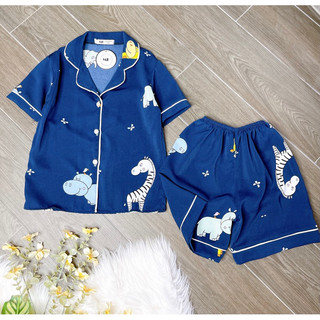 Đồ bộ pijama mặc nhà cho bé trai và gái lụa mango mềm mịn mát