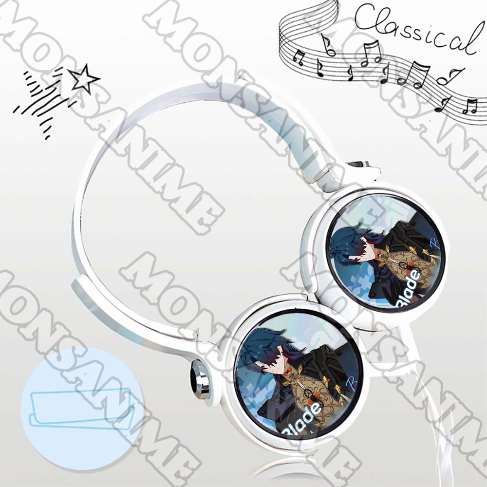 Tai nghe chụp HONKAI STAR RAIL in hình game anime chibi cắm dây tiện lợi thời trang