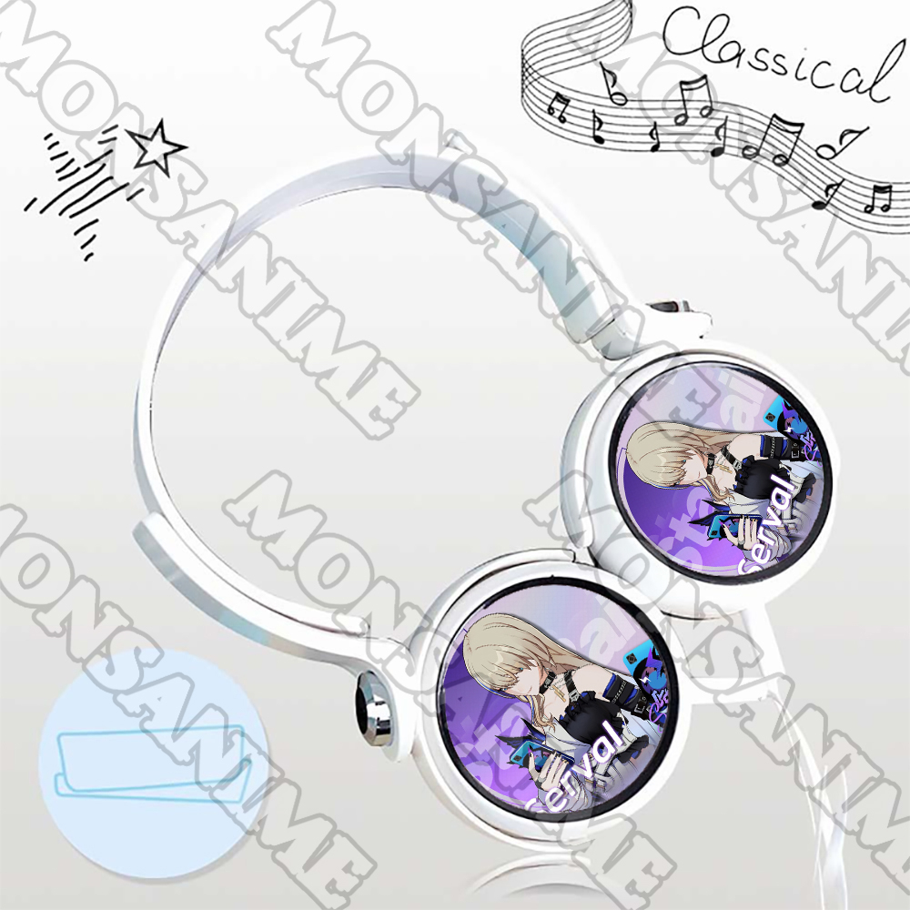 Tai nghe chụp HONKAI STAR RAIL in hình game anime chibi cắm dây tiện lợi thời trang