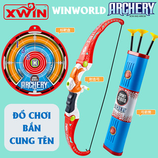 Đồ chơi cho bé trai Cung tên thể thao WINWORLD thiết kế nhựa ABS cao cấp gồm 3 mũi tên bắn cung và 1 bia an toàn