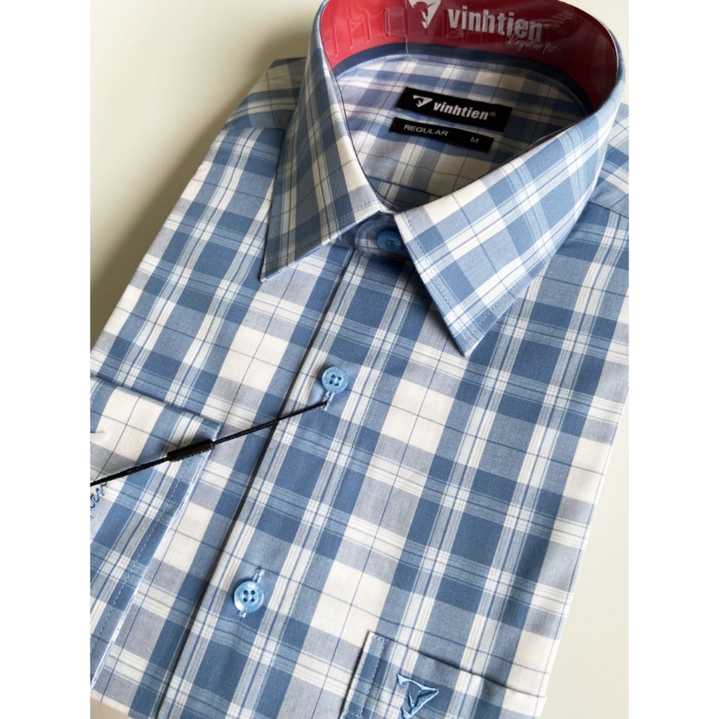 Áo Sơ Mi Dài Tay Dáng Suông Vạt Ngang Vĩnh Tiến GTB 355