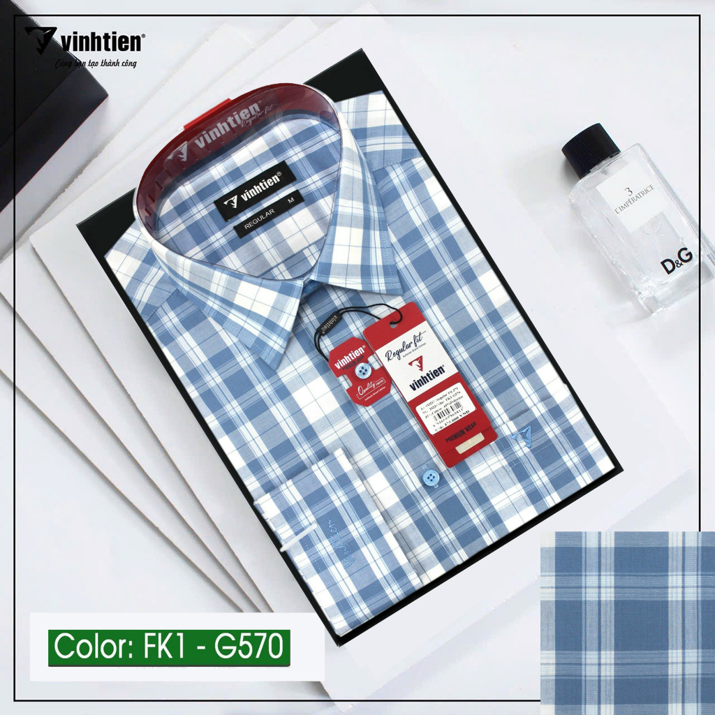 Áo Sơ Mi Dài Tay Dáng Suông Vạt Ngang Vĩnh Tiến GTB 355