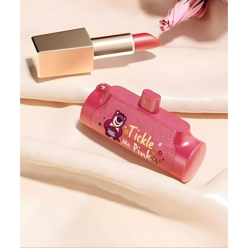 Sạc dự phòng mini gấu dâu, pin sạc dự phòng Disney, pin dự phòng không dây sạc nhanh màn hình Led cắm trực tiếp