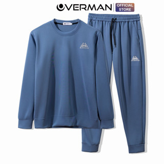 Bộ nỉ nam thể thao nỉ co dãn 4 chiều cổ tròn cao cấp dài tay thu đông năng động BN01 BN06 - OVERMAN