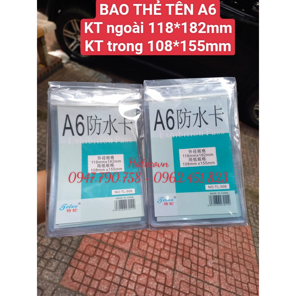 Thẻ nhà báo, sự kiện A6 - 506 / 503/ 504 / 303 / 304, kích thước 118*182mm - thẻ cao cấp có khóa zip chống nước