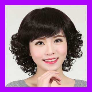 [TẶNG LƯỚI] Tóc giả nữ nguyên đầu xoăn trung niên Hàn Quốc cao cấp - TG48