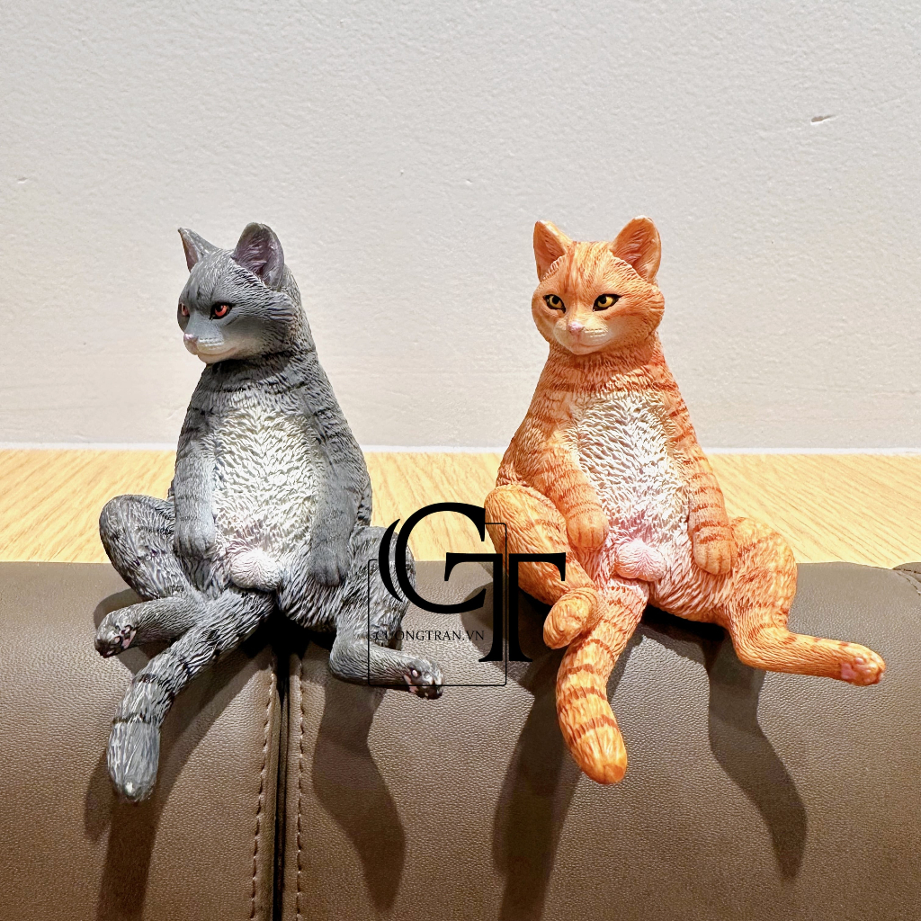 Mô hình tượng Mèo Mỹ Diệu | Mèo ngồi bầy hầy