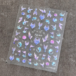 Sticker nail 5D lụa trang trí móng
