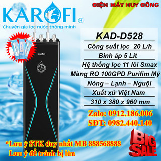 Máy lọc nước nóng lạnh karofi kad-d528