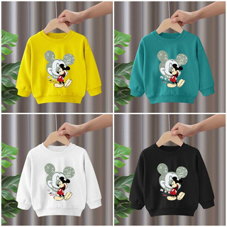 Áo thu đông hình Mickey chất da cá dày dặn cho bé trai bé gái