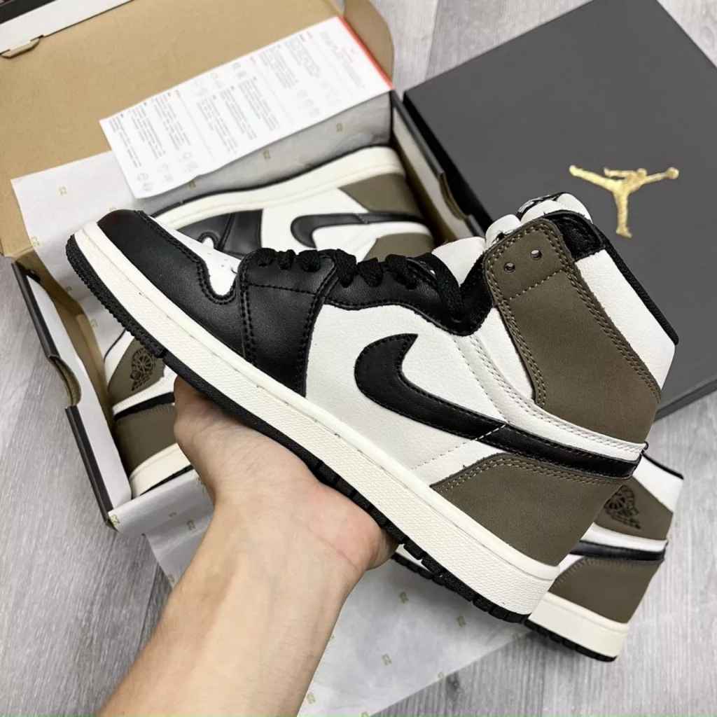 Giày Jordan 1 Retro High OG – Dark Mocha, JD1 Cao Đen Trắng Phối Nâu Da Nhám Cao Cấp