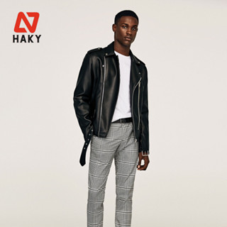 Áo Khoác Nam HAKYNGUYEN Da Trơn Bóng Kiểu Dáng Biker Hàn Quốc Cá Tính, Chất Liệu Da PU Nhập Khẩu Cao Cấp HKD01