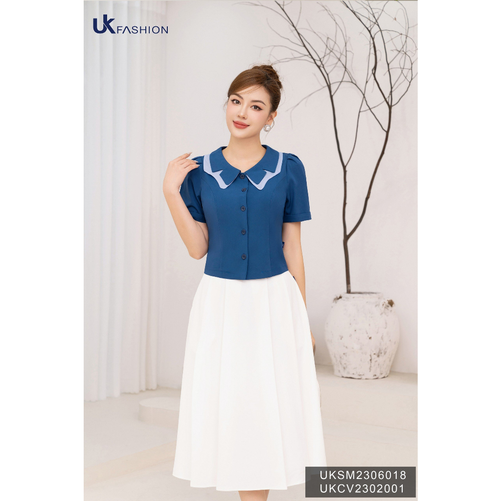 Áo Sơ Mi Cổ Kép UK Fashion Chất Liệu Cao Cấp, Lên Form Đứng Dáng UKSM2306018