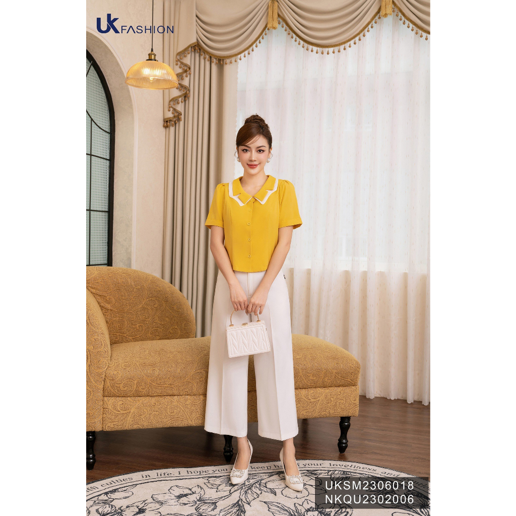 Áo Sơ Mi Cổ Kép UK Fashion Chất Liệu Cao Cấp, Lên Form Đứng Dáng UKSM2306018