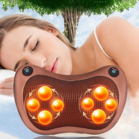 Gối Massage Cổ Vai Gáy Hồng Ngoại 8 bi cao cấp , Máy Massage Vai Gáy Tại Nhà giúp thư giãn khí huyết , BẢO HÀNH 1 NĂM