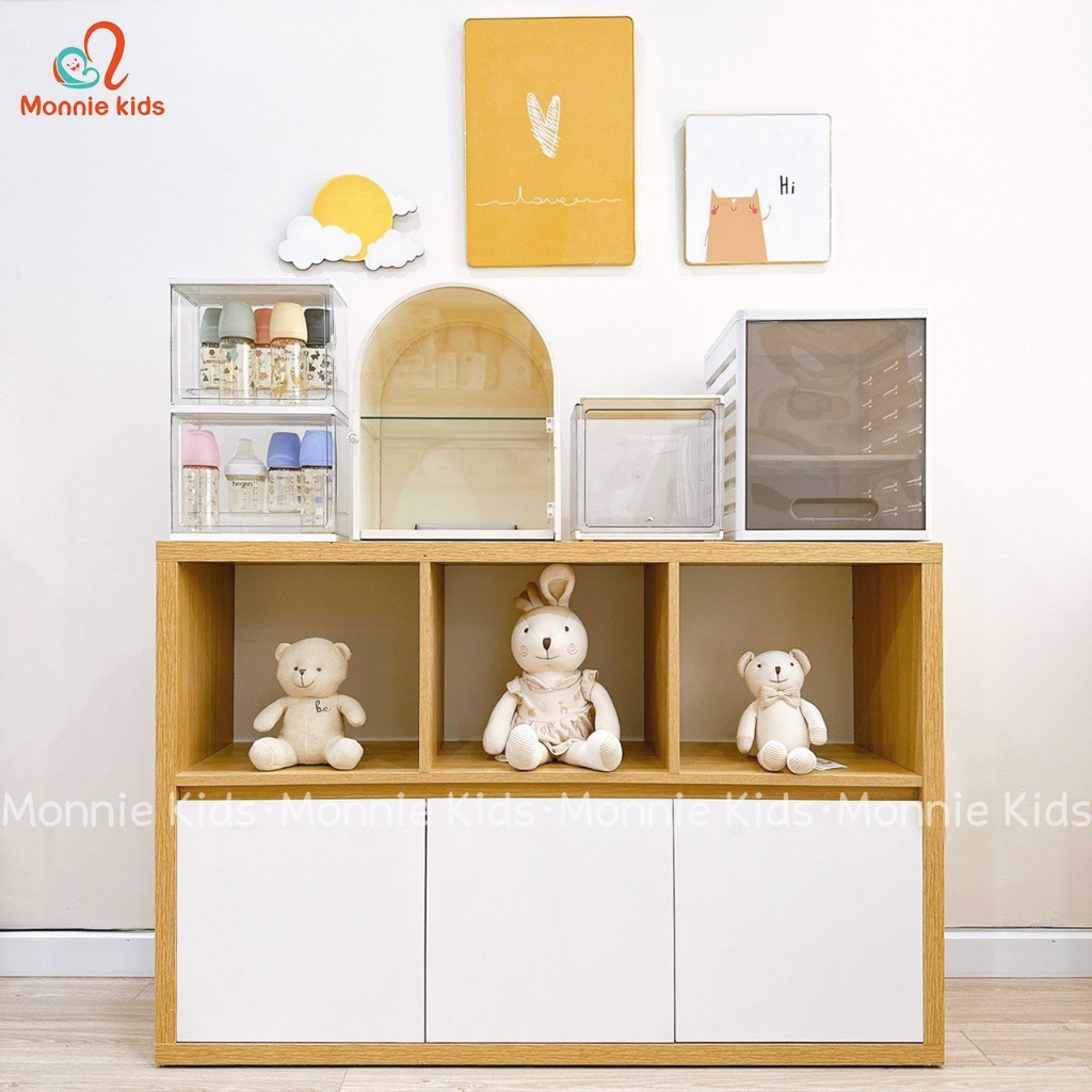 Tủ úp bình trong suốt cho bé 25x25x18cm, tủ nhựa đa năng trẻ em chất liệu cao cấp