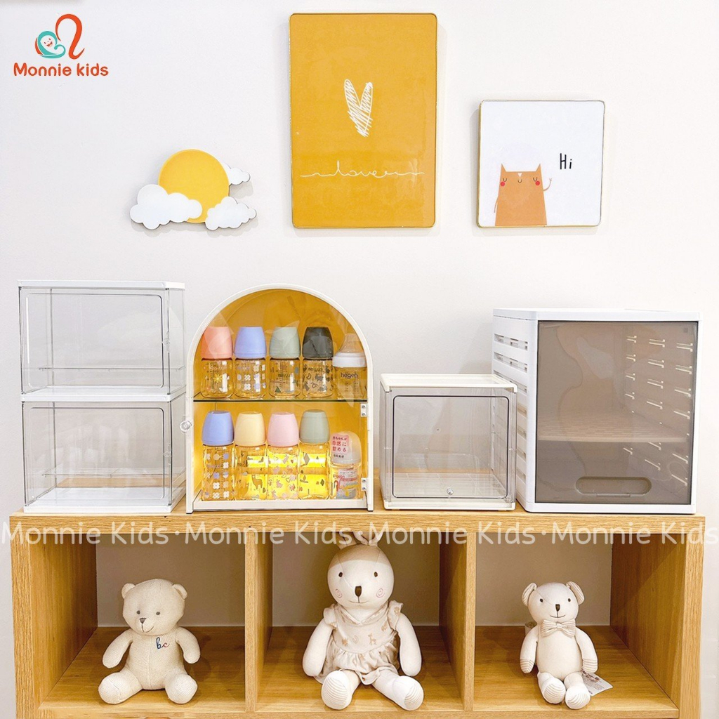Tủ úp bình trong suốt cho bé 25x25x18cm, tủ nhựa đa năng trẻ em chất liệu cao cấp