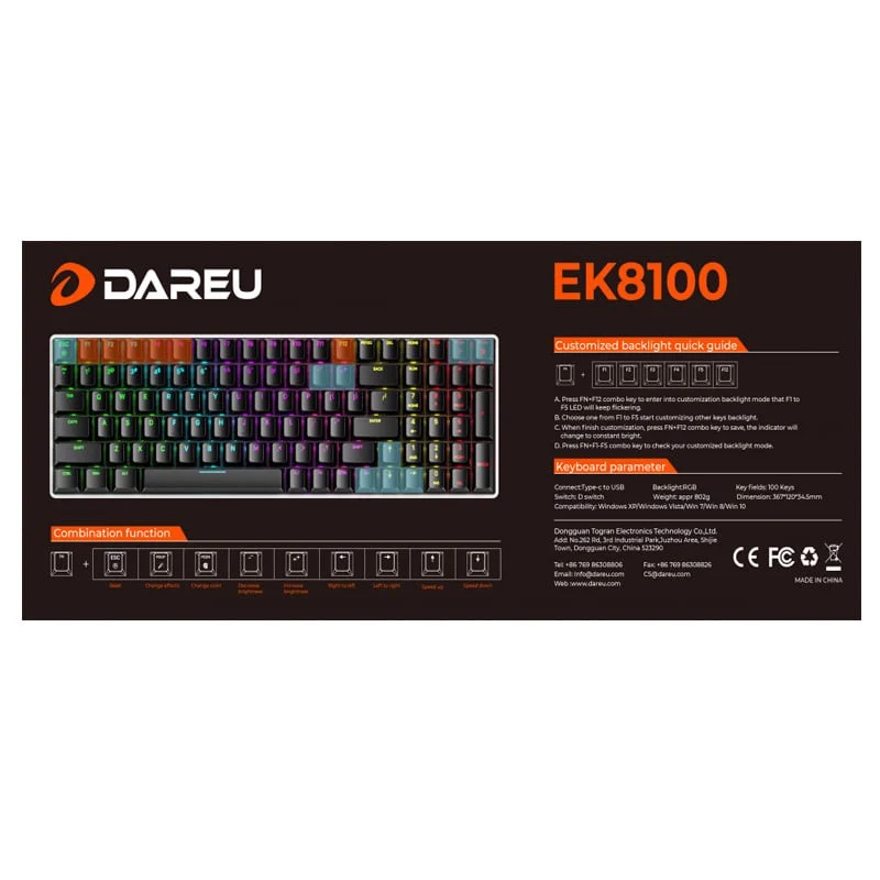 Bàn phím cơ DareU EK8100 RGB