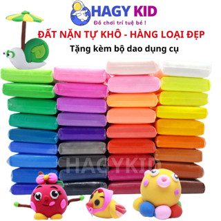  Đất sét tự khô 12 24 màu an toàn nặn hình cao cấp siêu nhẹ HagyKid Đất nặn dành cho bé làm butter slime trang trí 
